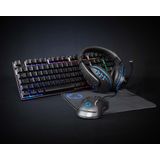 Nedis - Gaming Combo Kit - 5-in-1 - Toetsenbord - Koptelefoon - Muis - Muismat - LED Verlichting