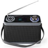 Nedis DAB+ Radio - Tafelmodel - DAB+ / FM - 2.4 "" - Kleurenscherm - Batterij Gevoed / Netvoeding - Digitaal - 24 W - Bluetooth - Koptelefoonoutput - Wekker - Slaaptimer - Handgreep - Zwart