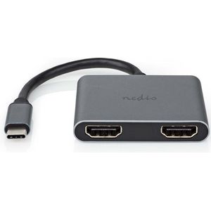 Nedis - CCGP64670BK01 - Usb Multi-port Adapter - Zwart - Vernikkeld Pvc