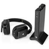 Nedis Draadloze TV-Koptelefoon - RF - Over-Ear - Maximale batterijduur: 8 uur - 25 m - Digitale Audio - Laadstation - Zwart
