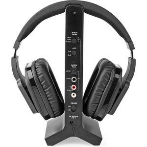 Nedis Draadloze TV-Koptelefoon - Over-Ear - 8 uur batterijduur - 25 m bereik - Digitale Audio - Zwart