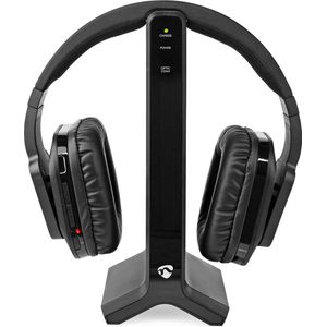 Nedis - Draadloze Stereo Over-Ear Hoofdtelefoon - Zwart - Oplaadstation