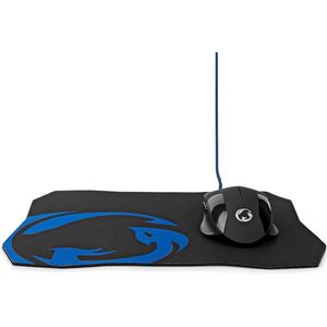 Gaming Muis & Muismat Set - Bedraad - 1200/2400 / 4800/7200 dpi - Instelbare DPI - Aantal knoppen: 6 - Rechtshandig - 1.50 m - Zonder Verlichting