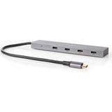 Nedis - USB-C Hub - 4x USB-C - Aluminium - 0,15 Meter