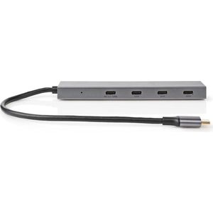 Nedis - USB-C Hub - 4x USB-C - Aluminium - 0,15 Meter