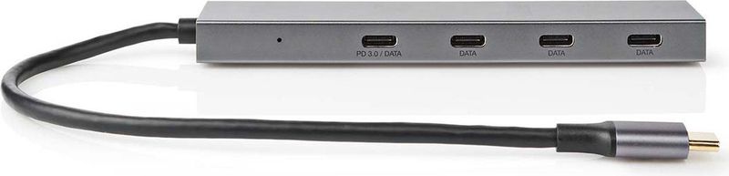 Nedis - USB-C Hub - 4x USB-C - Aluminium - 0,15 Meter