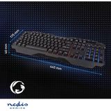 Nedis - Gaming Toetsenbord - Bedraad - Membraam - LED - Qwertz DE - Zwart