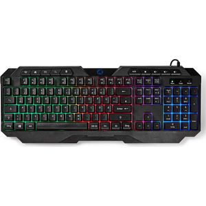 Nedis - Gaming Toetsenbord - Bedraad - Membraam - LED - Qwertz DE - Zwart