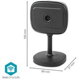 Nedis SmartLife Camera voor Binnen - Wi-Fi - Full HD 1080p - Pan tilt - Cloud Opslag (optioneel) / microSD (niet inbegrepen) / Onvif - Met bewegingssensor - Nachtzicht - Zwart