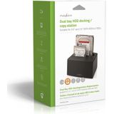 Nedis Docking Station voor Harde Schijf - USB 3.2 Gen1 - USB Type-A - 2 Schijven - 2.5 / 3.5 "" - USB 3.2 Gen1 - Docking - Desktop