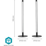 Nedis SmartLife Sfeerverlichting - Wi-Fi - Tube - 600 lm - RGBIC / Warm tot Koel Wit - 2700 - 6500 K - 36 W - Metaal - 2 Stuks