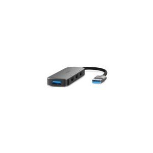 Nedis CCGB61210GY01, USB 3.2 Gen 1 (3.1 Gen 1) Type-A, USB 2.0, USB 3.2 Gen 1 (3.1 Gen 1) Type-A, Grau, Metall, Rundkabel, 0,1 m