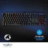 Nedis - Gaming Toetsenbord - Zwart - Mechanisch - USB Type-A - LED Verlichting