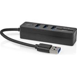 Nedis - USB Hub - 3 Poorten - USB3.0 - Zwart - 0,15 Meter