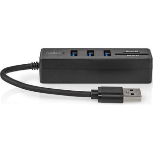 Nedis USB-Hub - USB-A Male - 3x USB A Female - 5-Poorts poort(en) - USB 3.2 Gen 1 - USB Gevoed - 5 Gbps - SD & MicroSD