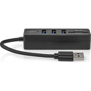 Nedis USB-hub | USB-A stekker | 3X USB A aansluiting | 5-Poorts Poorten | USB 3.2 Gen 1 | Voeding via USB | 5 Gbps | SD & MicroSD