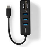 Nedis - USB-C Hub - 3 Poorten - USB3.0 - Zwart - 0,10 Meter