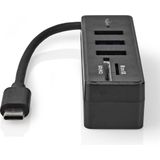 Nedis - USB-C Hub - 3 Poorten - USB3.0 - Zwart - 0,10 Meter