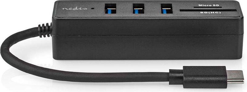 Nedis - USB-C Hub - 3 Poorten - USB3.0 - Zwart - 0,10 Meter