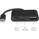 Nedis - USB-C Hub - Zwart - USB-A en USB-C Poorten - Busgevoed