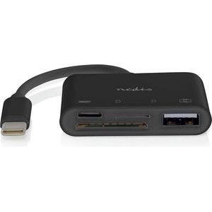 Nedis - USB-C Hub - Zwart - USB-A en USB-C Poorten - Busgevoed