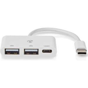 Nedis USB-Hub - 1x USB-C - 1x USB-C / 2x USB 2.0 A Female - 3 poort(en) - USB Gevoed