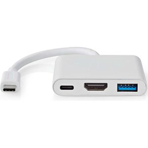USB C 3.1 naar USB, HDMI en USB C adapter 0,1m Wit
