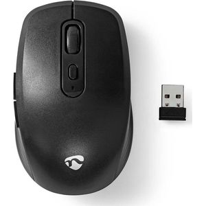 Nedis - MSWS110BK - Draadloze Muis - Zwart - Optisch - 6 Knoppen