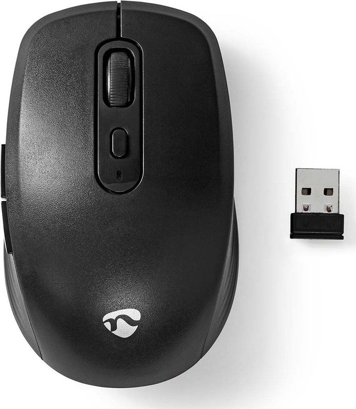 Nedis - MSWS110BK - Draadloze Muis - Zwart - Optisch - 6 Knoppen