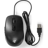 Nedis - USB Muis - Compact - Zwart - Bedraad - 3600 dpi