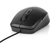 Nedis - USB Muis - Compact - Zwart - Bedraad - 3600 dpi