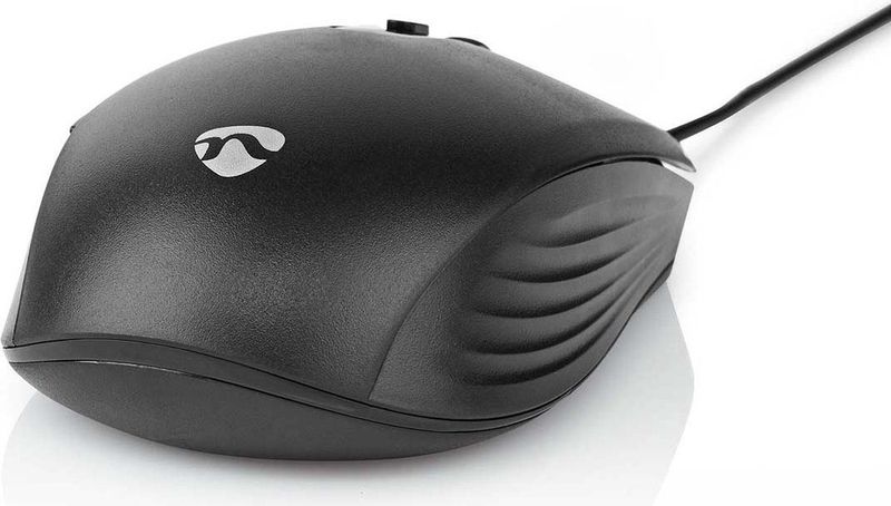 Nedis - USB Muis - Compact - Zwart - Bedraad - 3600 dpi