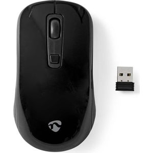 Nedis - Draadloze Muis - Zwart - Optisch - 4 Knoppen - Instelbare DPI