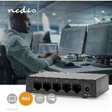 Nedis - Gigabit Ethernet Switch - Zwart - 5 Poorten - CAT6