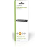 Nedis - Gigabit Ethernet Switch - Zwart - 8 Poorten - CAT6