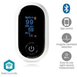 Nedis - BTHOX10WT - Smartlife Pulse Oximeter - Wit - Bluetooth - Oled-scherm