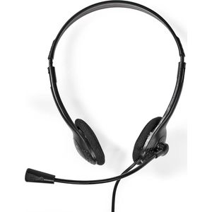 Nedis PC-Headset - On-Ear - Stereo - USB Type-A / USB Type-C - Inklapbare Microfoon - Zwart
