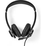 Nedis PC-Headset - On-Ear - Stereo - USB Type-A / USB Type-C - Inklapbare Microfoon - Zwart