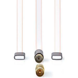 Nedis Coaxkabel | IEC (Coax) Male | IEC (Coax) Male | Verguld | 50 Ohm | Onafgeschermd | 2.00 m | Plat | PVC | Antraciet | Doos - ANFMBW105AT20