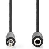 Nedis Stereo-Audiokabel | 3,5 mm Male | 3,5 mm Female | Vernikkeld | 10.0 m | Rond | Zwart | Label - CAGL22050BK100