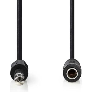 NEDIS Stereo-audiokabel | 6.35 mm stekker | 6.35 mm bus | vernikkeld | 5.00 m | rond | zwart | label