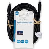 NEDIS Optische audiokabel, Toslink-stekker, Toslink-stekker, 5,00 m, rond, pvc, zwart, plastic zak