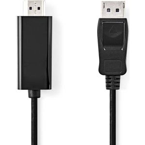 Nedis - CCGL37100BK20 Displayport-Kabel Displayport-Stecker Hdmi™ Stecker 1080p vernickelt 2,00 m rund pvc Black Label