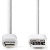 Lightning - USB-A Kabel - Wit - 3 Meter - Geschikt voor Apple Apparaten