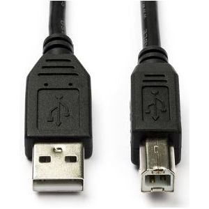 USB-A - USB-B kabel | USB2.0 | 10W | zwart | 0,50 meter