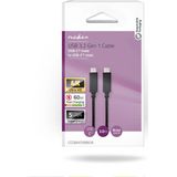 Nedis - USB-C Kabel - Zwart - 3 Meter - PD 60W - 4K 60Hz