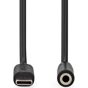 USB-C (m) naar 4-polige 3,5mm Jack (v) Adapterkabel - 1 meter - Zwart