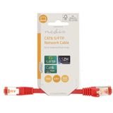 NEDIS Cat 6 kabel | RJ45 stekker | RJ45 stekker | S/FTP | 0,15 m | rond | LSZH | rood | label