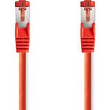 NEDIS Cat 6 kabel | RJ45 stekker | RJ45 stekker | S/FTP | 0,15 m | rond | LSZH | rood | label