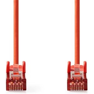 NEDIS Cat 6 kabel | RJ45 stekker | RJ45 stekker | S/FTP | 2,00 m | rond | LSZH | rood | label